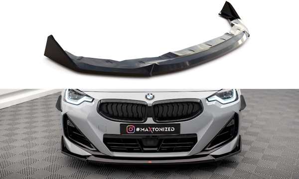 Maxton Front Splitter V.3 BMW 2 Coupe M-Pack / M240I G42 - Gloss Black
