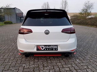 Maxton Central Rear Splitter VW Golf Mk7 Gti Clubsport - RED