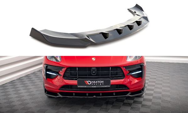 Maxton Front Splitter V.1 Porsche Macan Mk1 Facelift - Gloss Black