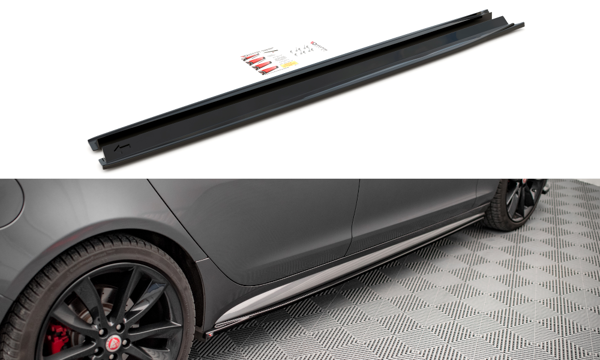 Maxton Side Skirts Diffusers Jaguar Xf R-Sport Mk2 - Gloss Black