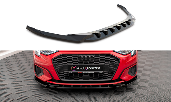 Maxton Front Splitter V.1 Audi A3 8Y - Gloss Black