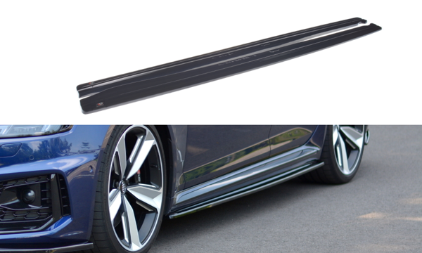 Maxton Side Skirts Diffusers Audi RS4 B9  - Gloss Black