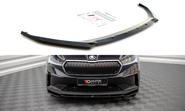 Maxton Front Splitter V.3 Skoda Enyaq Iv - Gloss Black
