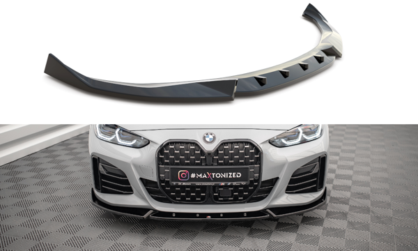 Maxton Front Splitter V.2 BMW 4 Gran Coupe M-Pack G26 - Gloss Black