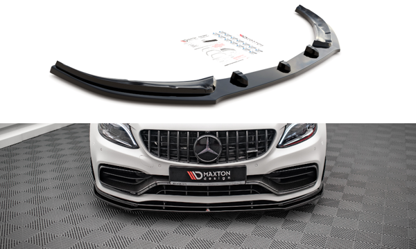 Maxton Front Splitter V.1 Mercedes-Amg C63 Coupe Amg Aero Pack C205 Facelift - Gloss Black