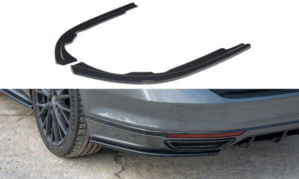 Maxton Rear Side Splitters Volkswagen Passat R-Line B8 - Gloss Black