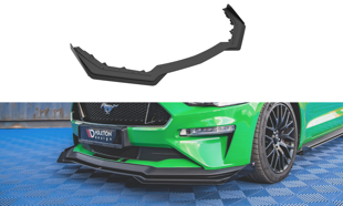 Maxton Street Pro Front Splitter V.1 + Flaps Ford Mustang Gt Mk6 Facelift - Black + Gloss Flaps    