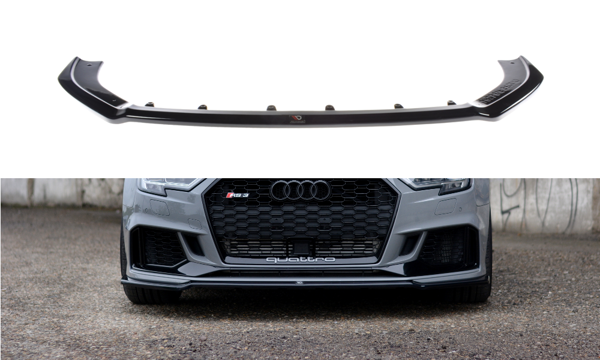 Maxton Front Splitter V.2 Audi RS3 8V Fl Sedan - Gloss Black