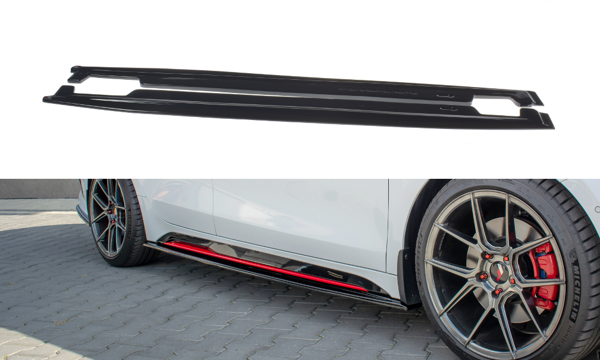 Maxton Side Skirts Diffusers Kia Proceed Gt Mk 3 - Gloss Black