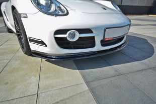 Maxton Front Splitter V.2 Porsche Cayman S 987C  - Gloss Black