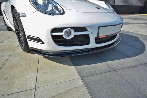 Maxton Front Splitter V.2 Porsche Cayman S 987C  - Gloss Black