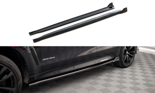 Maxton Side Skirts Diffusers V.2 BMW X6 M-Pack F16 - Gloss Black
