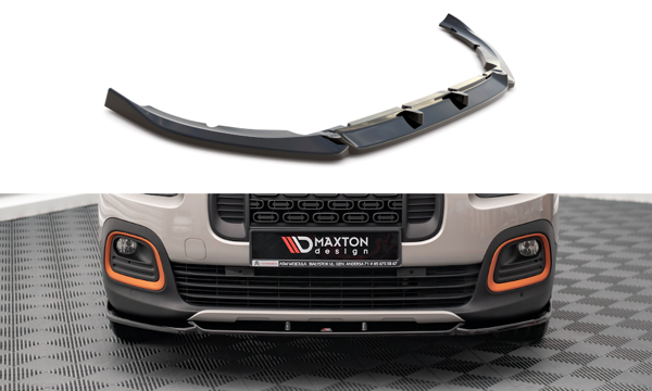 Maxton Front Splitter Citroen Berlingo Mk3 - Gloss Black
