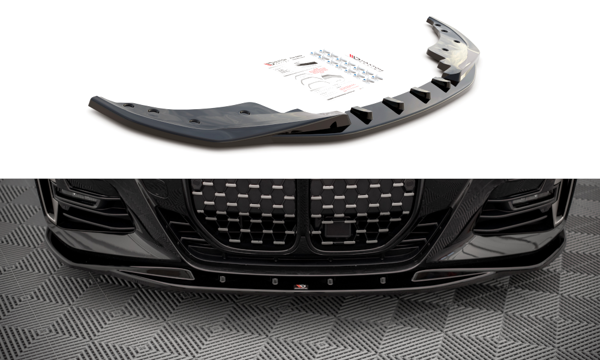 Maxton Front Splitter V.1 BMW 4 M-Pack G22 - Gloss Black
