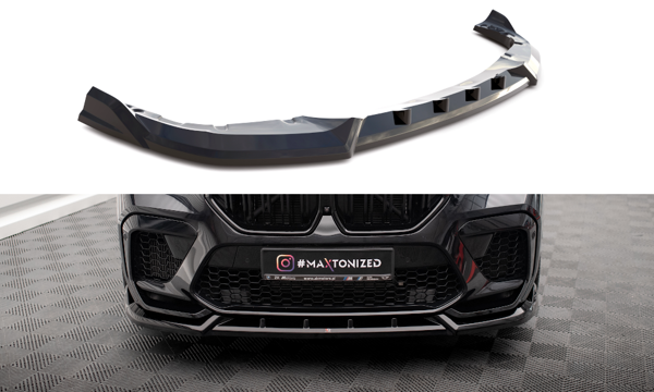 Maxton Front Splitter V.2 BMW X6 M F96 - Gloss Black