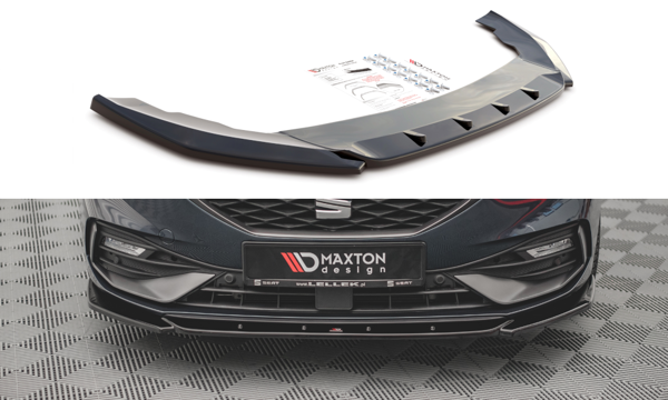 Maxton Front Splitter V.2 Seat Leon Fr Mk4 - Gloss Black