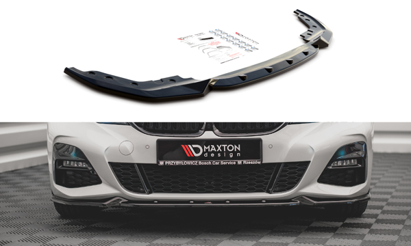 Maxton Front Splitter V.4 BMW 3 G20 / G21 M-Pack - Gloss Black