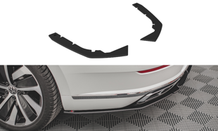 Maxton Street Pro Rear Side Splitters Volkswagen Arteon R-Line Facelift - Black-Red