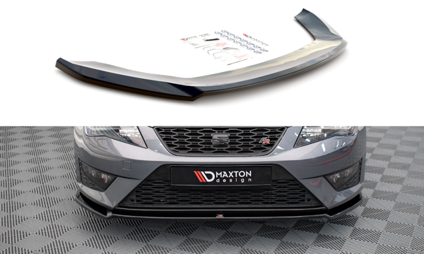 Maxton Front Splitter V.2 Seat Leon Fr / Cupra Mk3 - Gloss Black