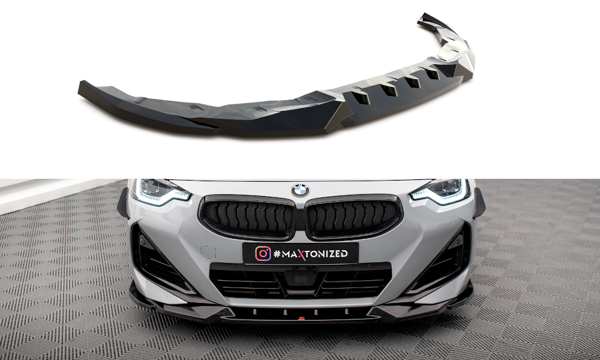 Maxton Front Splitter V.2 BMW 2 Coupe M-Pack / M240I G42 - Gloss Black