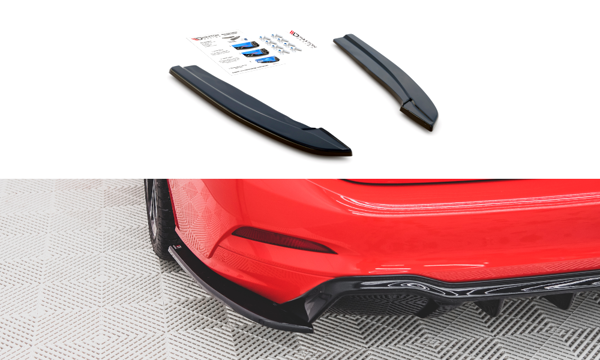 Maxton Rear Side Splitters For V.3 Ford Focus St-Line Estate Mk4 - Gloss Black