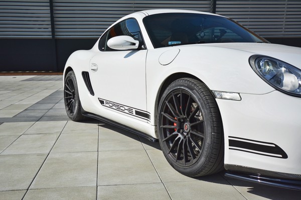 Maxton Side Skirts Diffusers Porsche Cayman S 987C  - Gloss Black