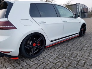 Maxton Side Skirts Diffusers VW Golf Mk7 Gti Clubsport - RED