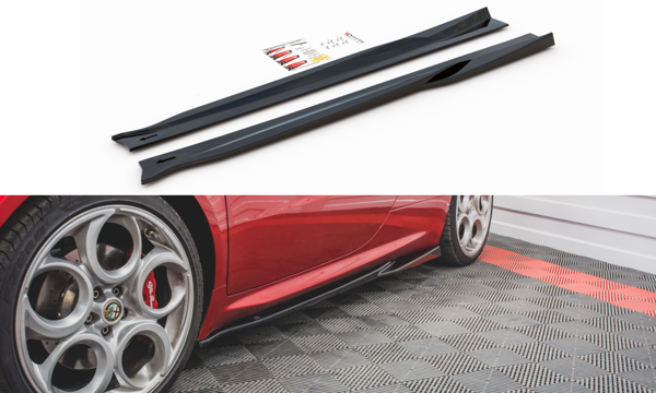 Maxton Side Skirts Diffusers Alfa Romeo 4C - Gloss Black