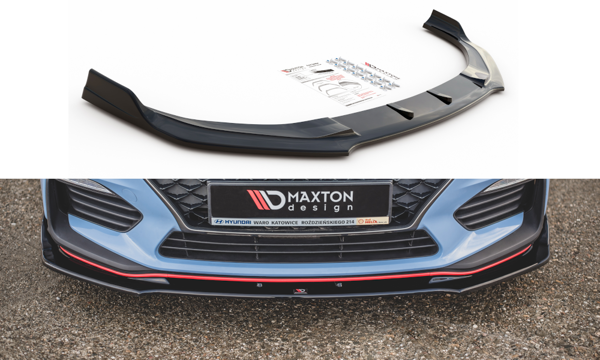 Maxton Front Splitter V.3 Hyundai I30 N Mk3 Hatchback/ Fastback - Gloss Black
