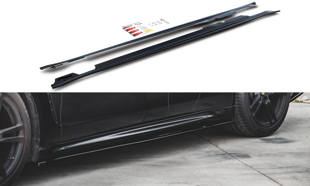 Maxton Side Skirts Diffusers V.2 Porsche Panamera Turbo 970 Facelift - Gloss Black
