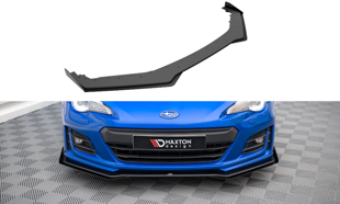 Maxton Street Pro Front Splitter V.1 + Flaps Subaru Brz Mk1 Facelift - Black-Red + Gloss Flaps