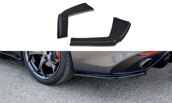 Maxton Rear Side Splitters Alfa Romeo Giulia Veloce  - Gloss Black
