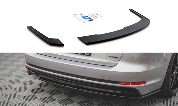 Maxton Rear Side Splitters V.2 Audi A4 S-Line B9 - Gloss Black