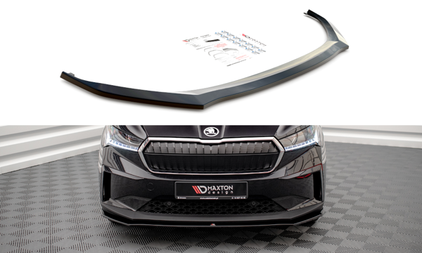Maxton Front Splitter V.1 Skoda Enyaq Iv - Gloss Black