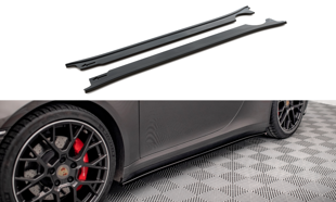 Maxton Side Skirts Diffusers Porsche 911 Carrera 4S 992 - Gloss Black