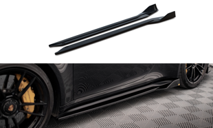 Maxton Side Skirts Diffusers Porsche 911 Turbo S 992 - Gloss Black