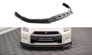 Maxton Front Splitter + Flaps Nissan Gtr R35 Facelift - Gloss Black