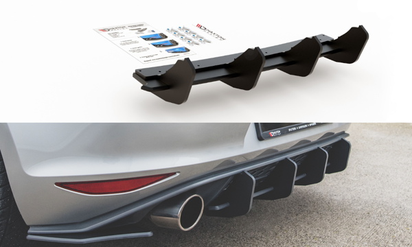 Maxton Racing Durablity Rear Diffuser V.2 VW Golf 7 Gti - Red
