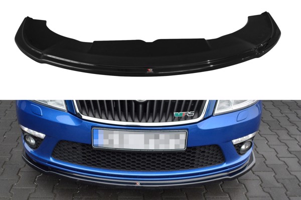 Maxton Front Splitter V.2 Skoda Octavia RS Mk2 Fl - Gloss Black