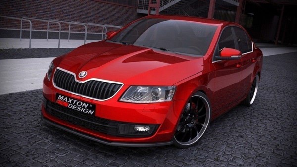 Maxton Front Splitter V.1 Skoda Octavia Mk3 - Gloss Black