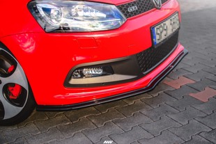 Maxton Front Splitter V.2 Volkswagen Polo Mk5 Gti 6R Preface - Gloss Black
