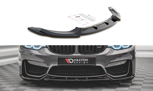 Maxton Front Splitter BMW M4 F82 - Gloss Black