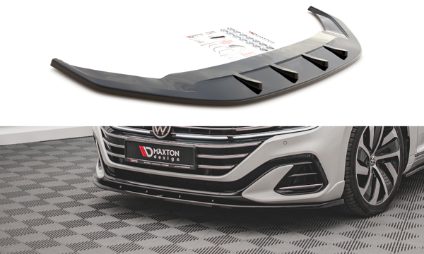 Maxton Front Splitter V.2 Volkswagen Arteon R-Line Facelift - Gloss Black