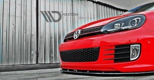 Maxton Front Splitter Ver.2 VW Golf VI (For Golf Gti 35Th) - Gloss Black