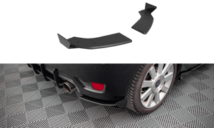Maxton Street Pro Rear Side Splitters + Flaps Ford Fiesta St Mk6 - Black + Gloss Flaps    