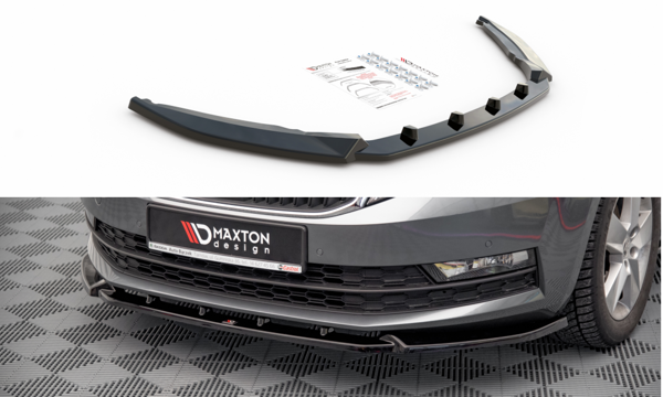 Maxton Front Splitter V.1 Skoda Octavia Mk3 Facelift - Gloss Black