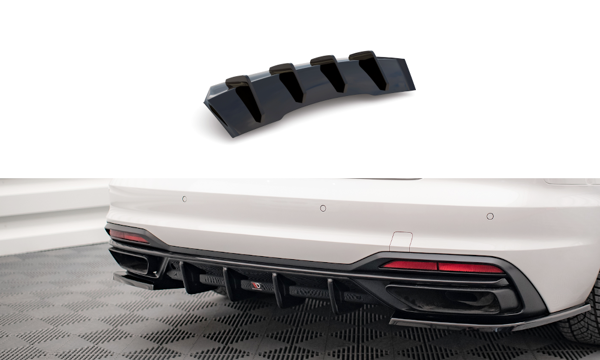 Maxton Rear Valance Audi A4 B9 Facelift - Gloss Black