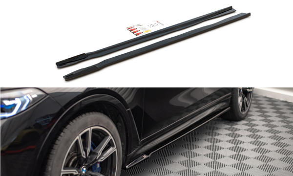 Maxton Side Skirts Diffusers BMW X7 M G07 - Gloss Black