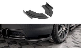 Maxton Street Pro Rear Side Splitters + Flaps Mazda 3 Mps Mk1 - Black + Gloss Flaps    