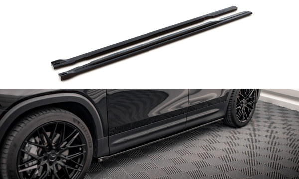 Maxton Side Skirts Diffusers Mercedes-Amg Glb 35 X247 - Gloss Black